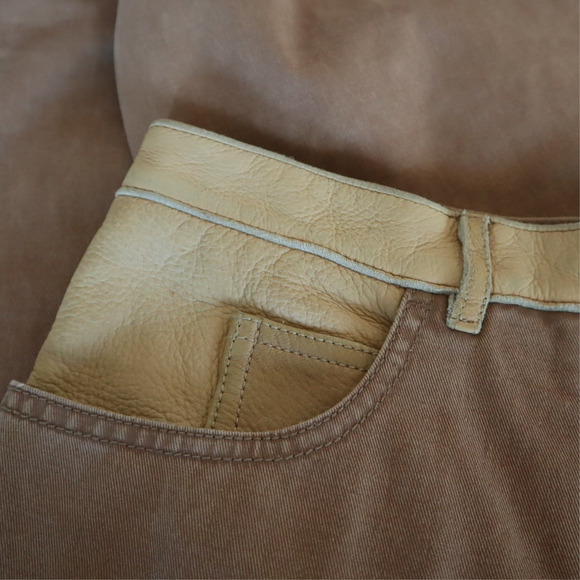 Chanel Western Flared Leather Patchwork Jeans Size 40 FR - Picture 9 of 11